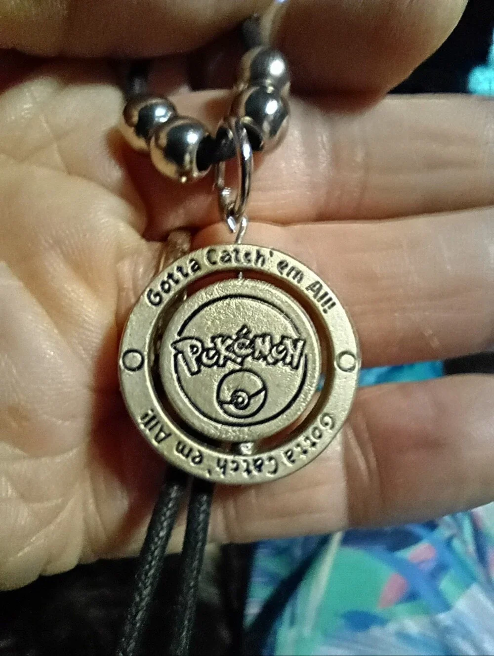 Pokemon Meowth Cat Tag Pendant - Yellow & Black